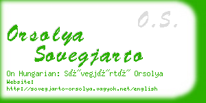 orsolya sovegjarto business card